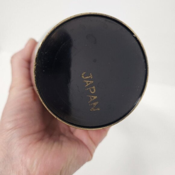 Vintage Japanese Valley Mountain Pattern Metal Etched Gilt & Silver Patina Vase - Picture 3 of 8